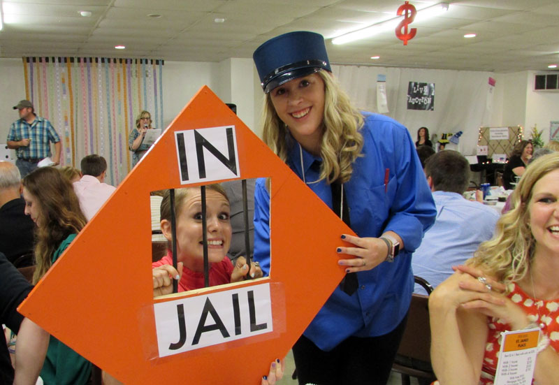 Rianna Kenkel was sent to 'jail' at the Monopoly themed 17th Annual Labette Community College Foundation Auction for Scholarships
